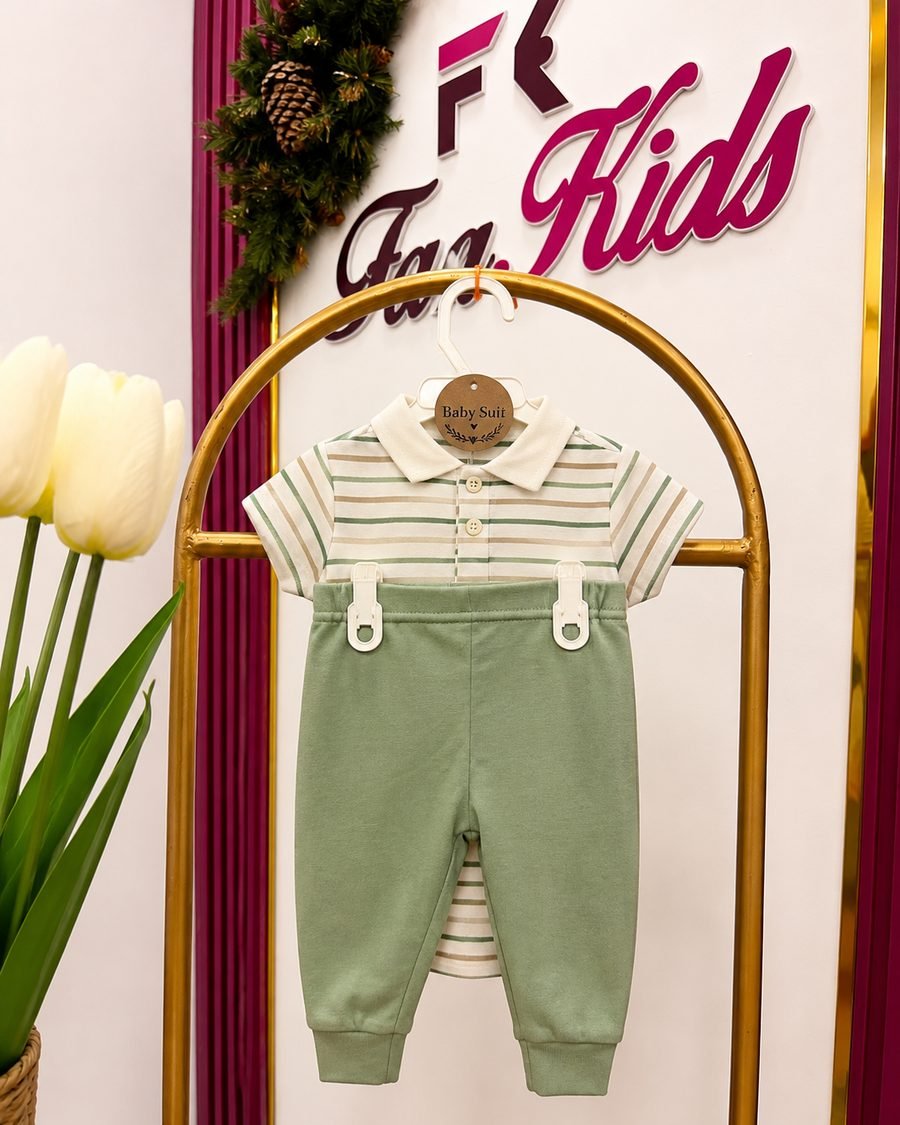 Baby Boy Top & Trousers Set — Green