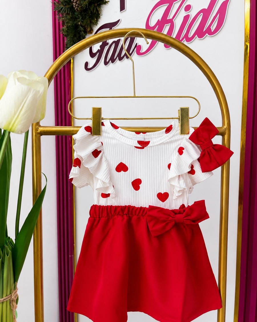 Baby Girl Party Dress — Red & White