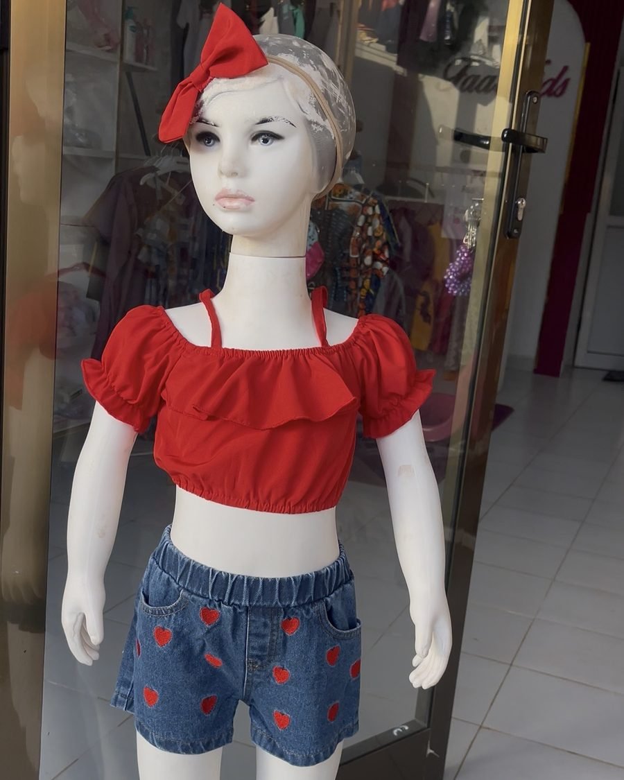 Baby Girl Top & Shorts Set — Red