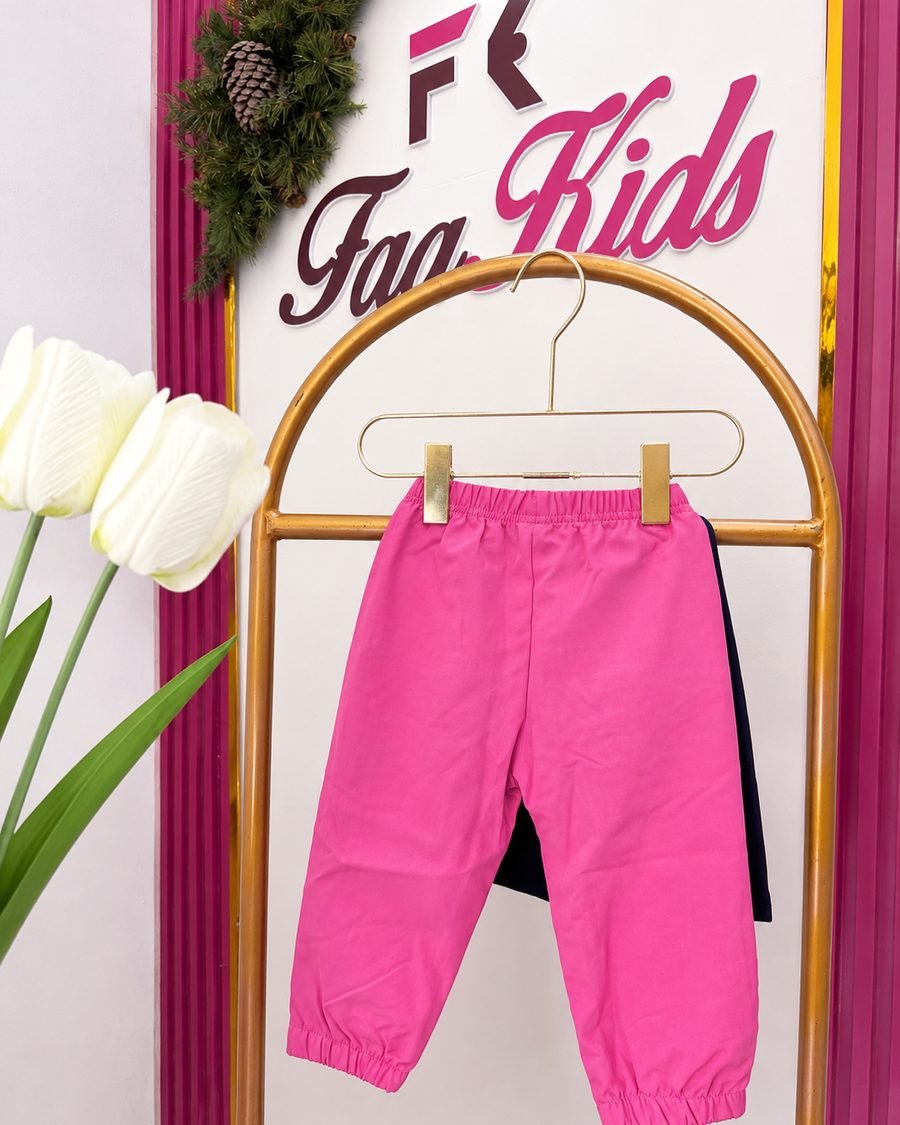 Baby Girl Top & Trousers — Pink & Black