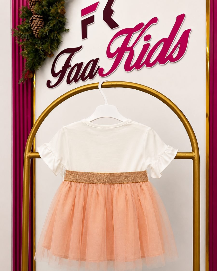 Baby Girl Top & Tulle Skirt — Peach