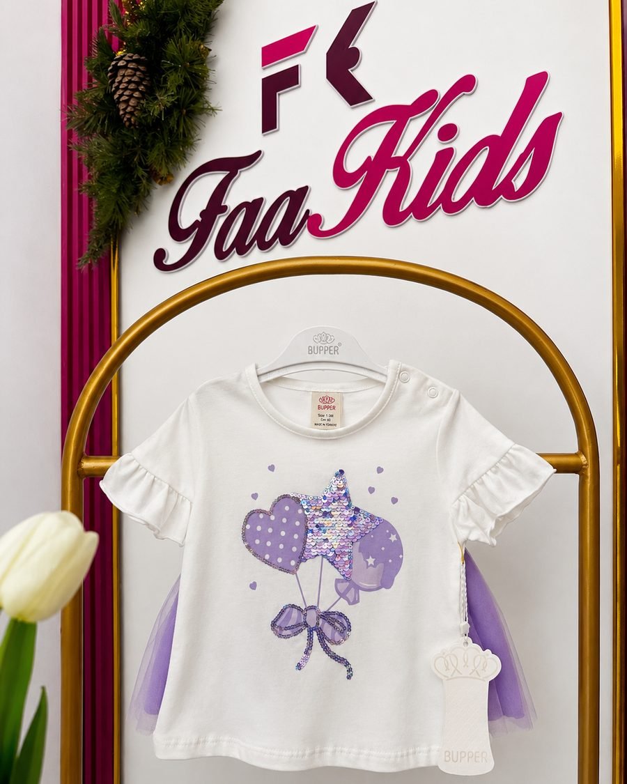 Baby Girl Top & Tulle Skirt — Purple & Pink
