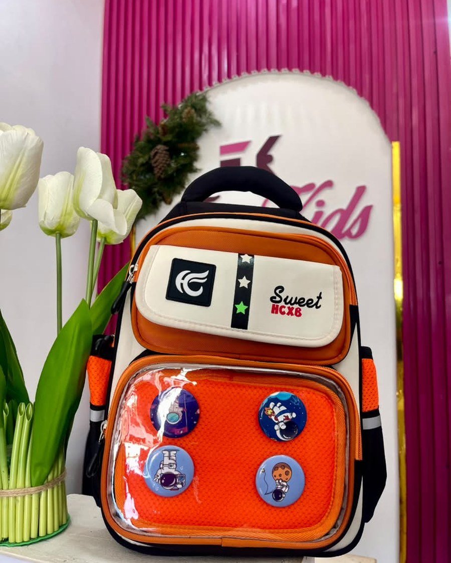 School Backpack — Orange Space