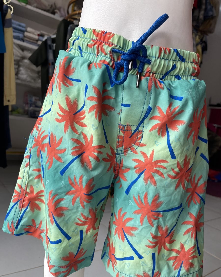 Boys' Beach Shorts — Green Palms