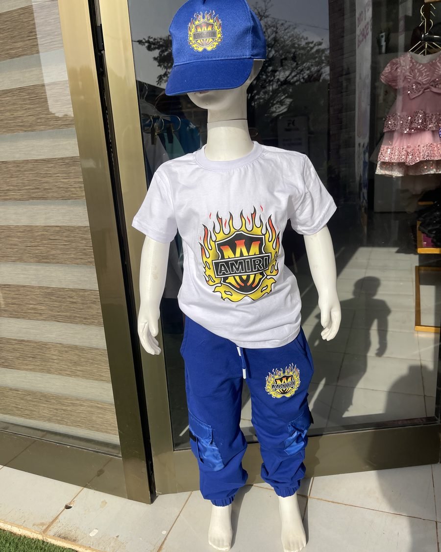 Boys' Flame Graphic Tee & Joggers — Royal Blue