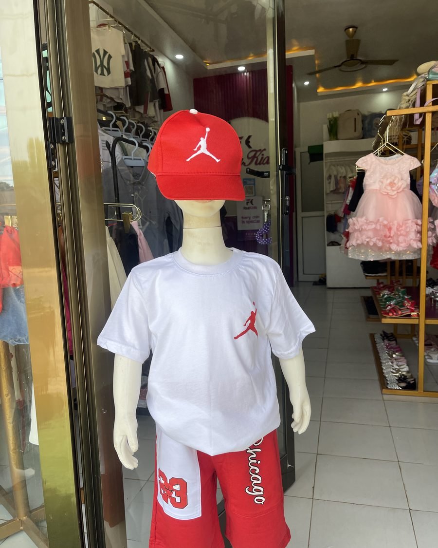Boys' Graphic Tee & Shorts Set — White & Red