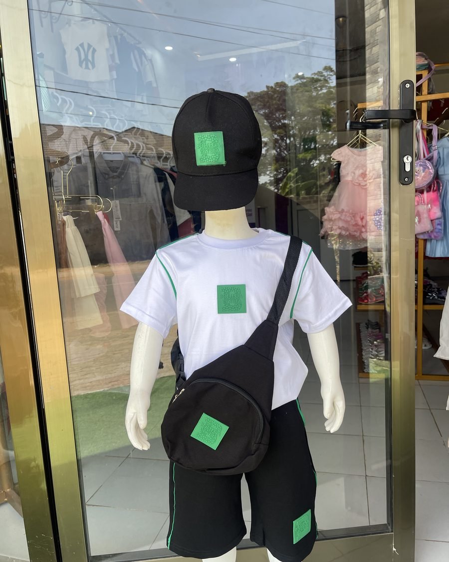 Boys' Monogram Tee & Shorts Set — White & Green