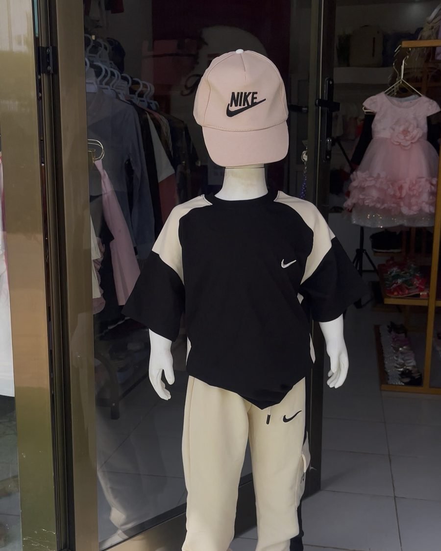 Boys' Sporty Tee & Joggers Set — Black & Cream