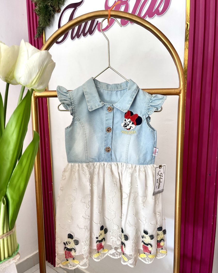 Girls' Character Dress — White & Red