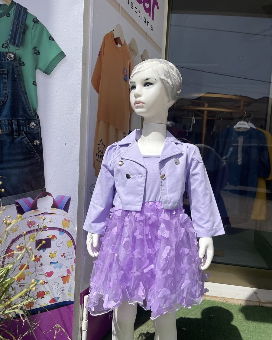 Girls' Jacket & Tulle Dress — Black & Purple