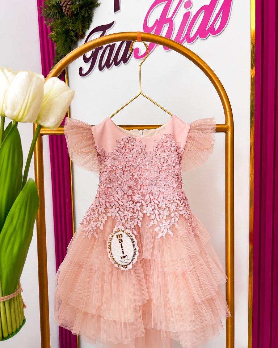 Girls' Party Dress — Peach