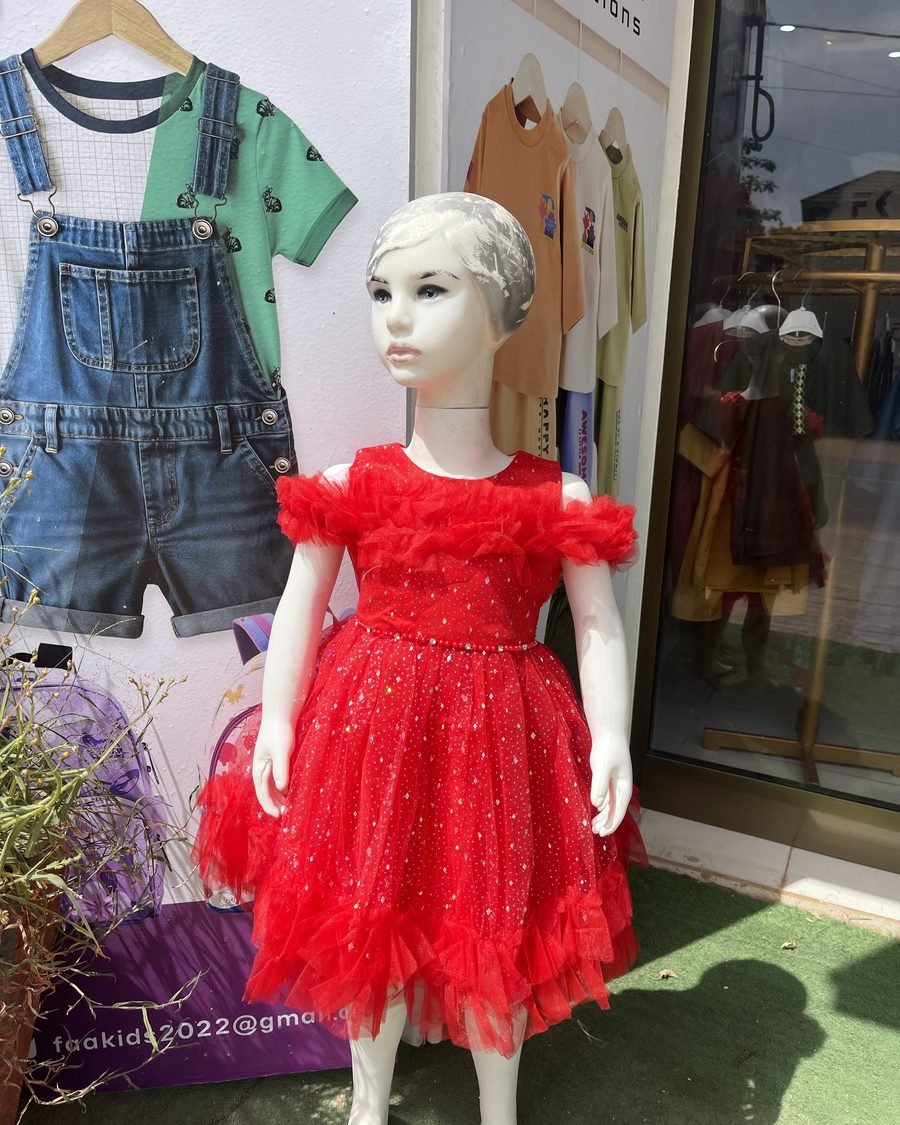 Girls' Sparkle Dress — Red & Pink