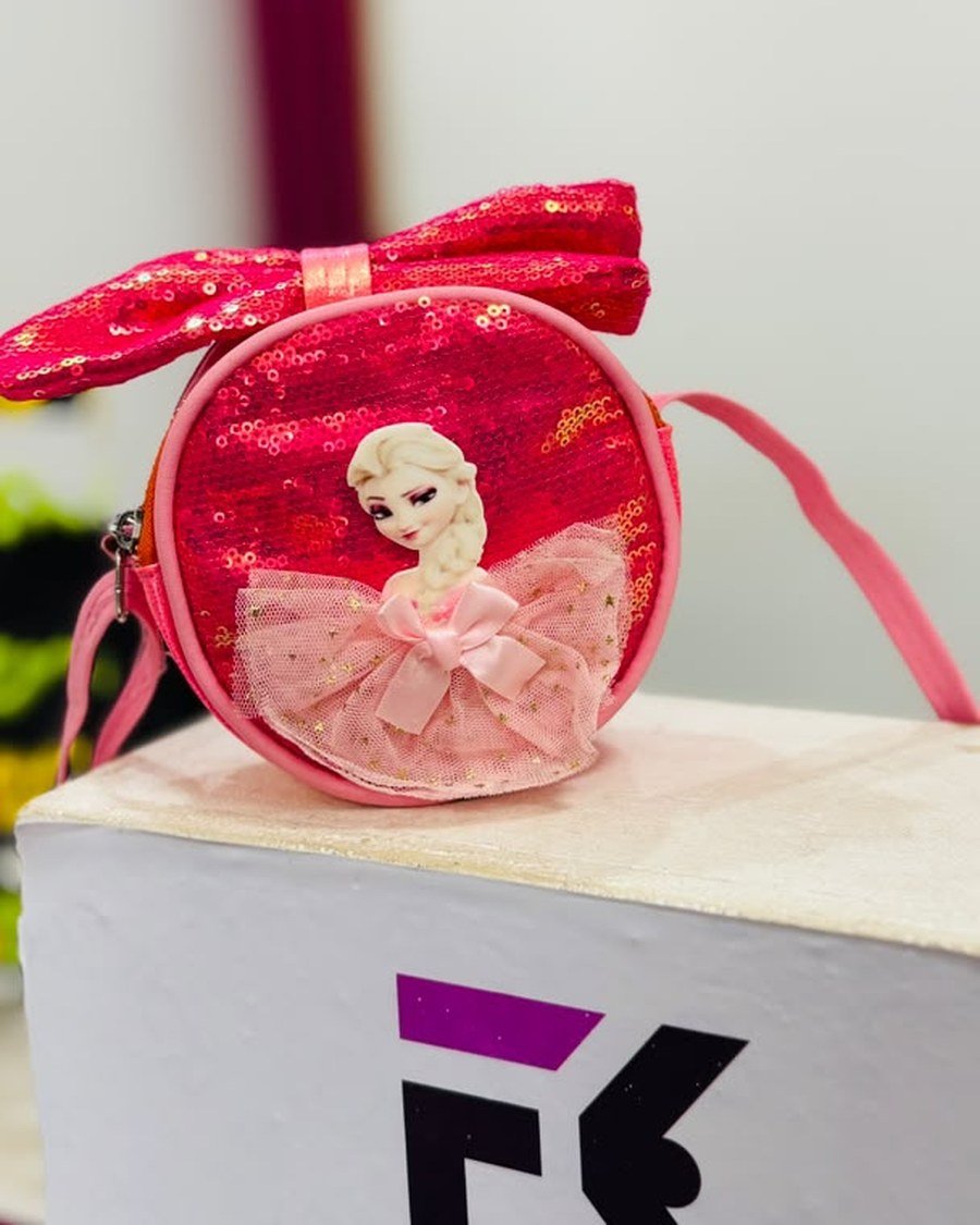 Sequin Bow Round Bag