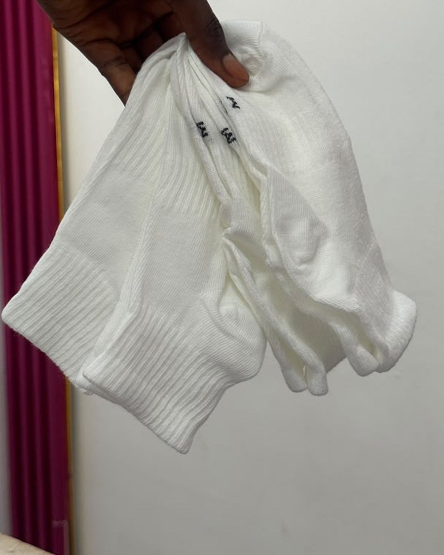 Unisex Ankle Socks — Pack of 5 (Plain White)